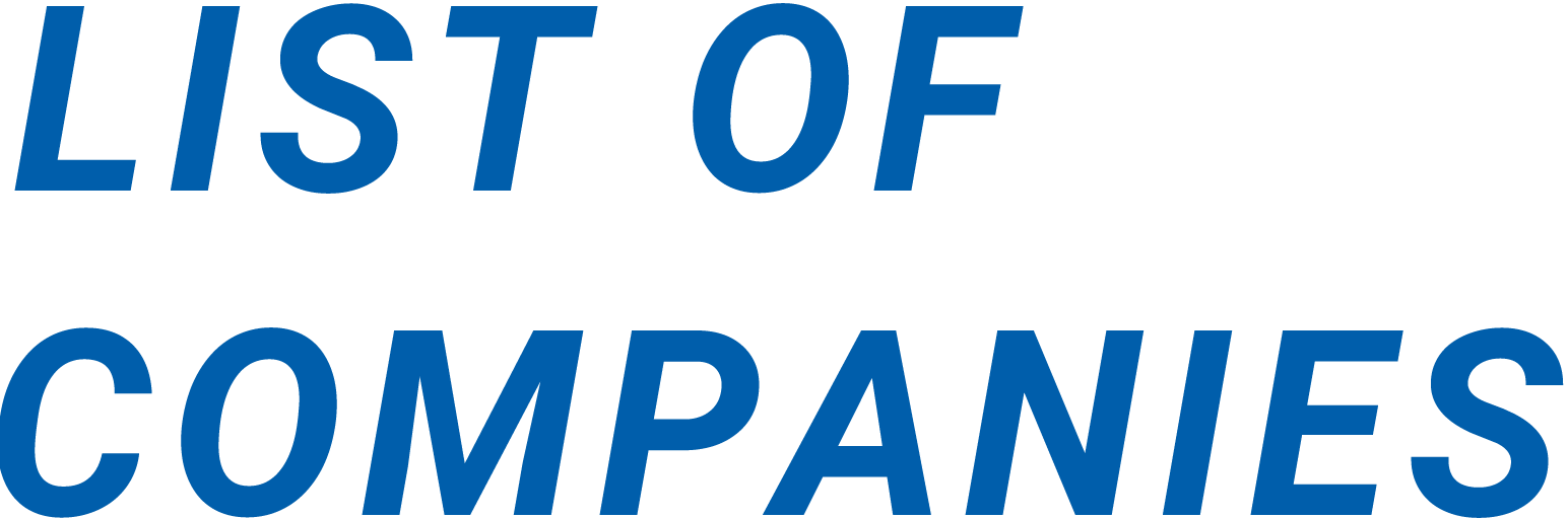 LIST OF COMPANIES